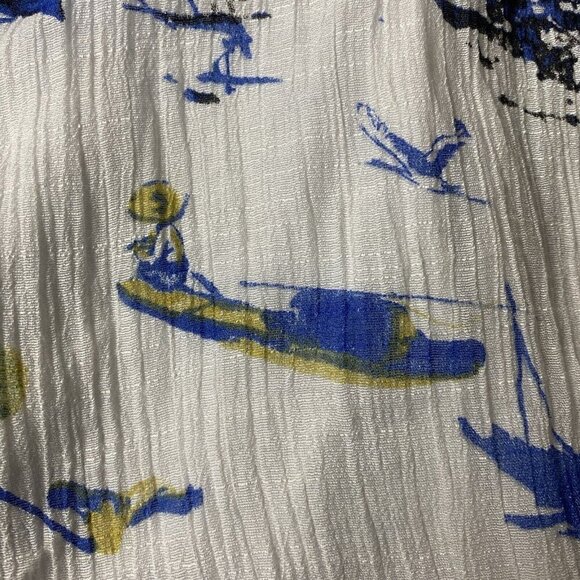 ⛵️ Nautical Sailboat Print White Gauze Tunic - Picture 4 of 11